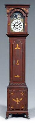 Appraisal: Rare Valley Virginia Masonic clock walnut with yellow pine secondary