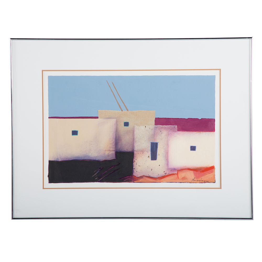 Appraisal: Dan Namingha Untitled Desert Dwellings American b Mixed media including