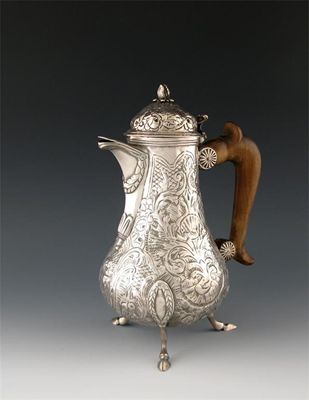 Appraisal: A late- th century Maltese silver coffee pot by Gaetano