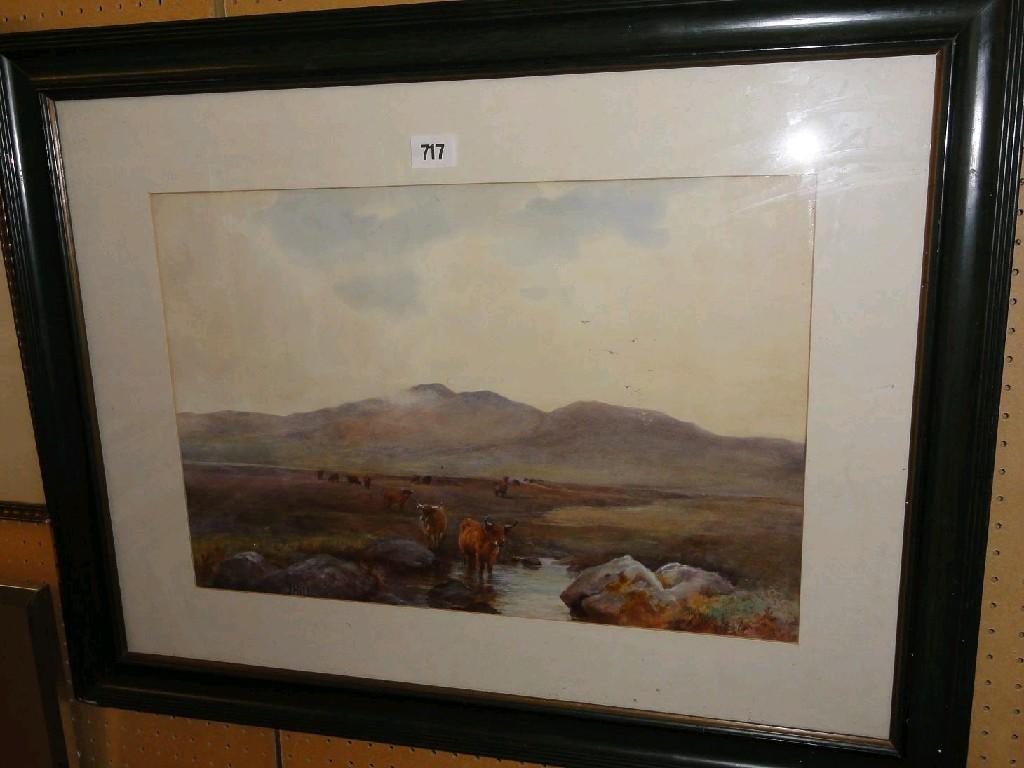 Appraisal: Two early th century watercolours of mountainous landscapes with highland