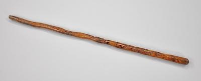 Appraisal: A Carved Wood Folk Art Walking Stick Measuring approx -