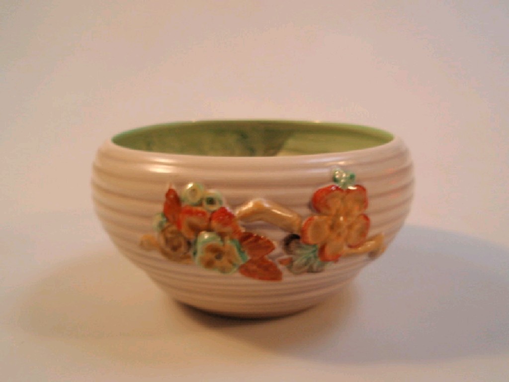 Appraisal: A Clarice Cliff 'My Garden' fruit bowl the buff ribbed