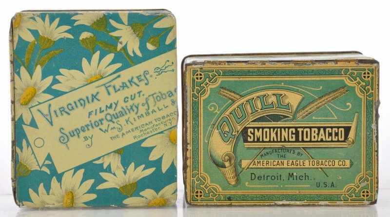 Appraisal: Lot of Square Corner Tobacco Tins Description Pre- lot includes