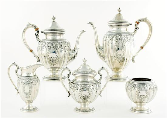 Appraisal: American sterling tea and coffee service by Frank Whiting reeded