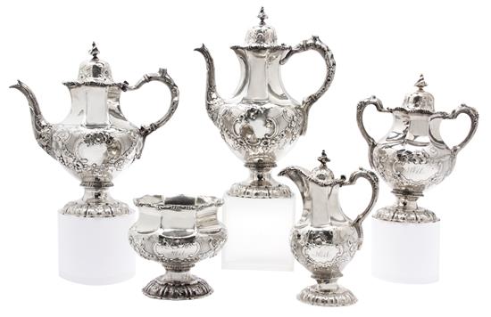 Appraisal: Sale Lot A Five-Piece American Silver Tea and Coffee Service