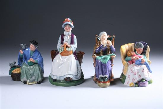 Appraisal: FOUR ROYAL DOULTON CHARACTER FIGURES Including Tuppence A Bag Rest