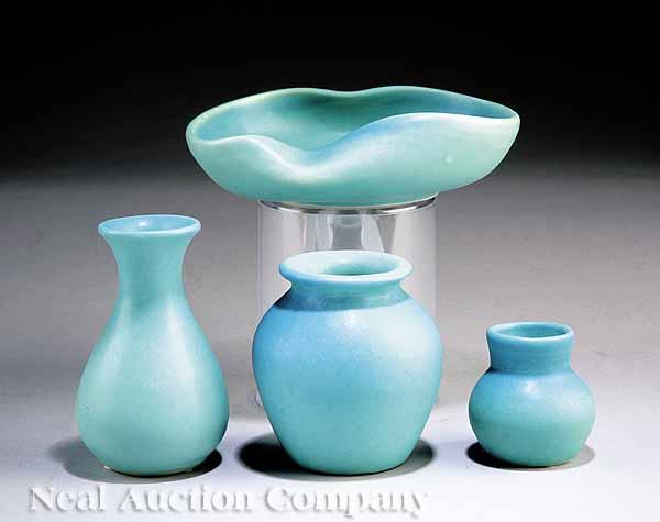 Appraisal: A Group of Van Briggle Pottery in Turquoise Matte Glaze