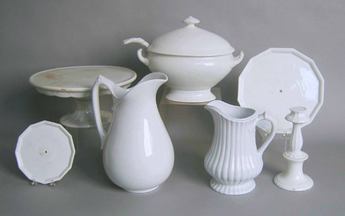 Appraisal: Group of white ironstone to include two pitchers tureen with