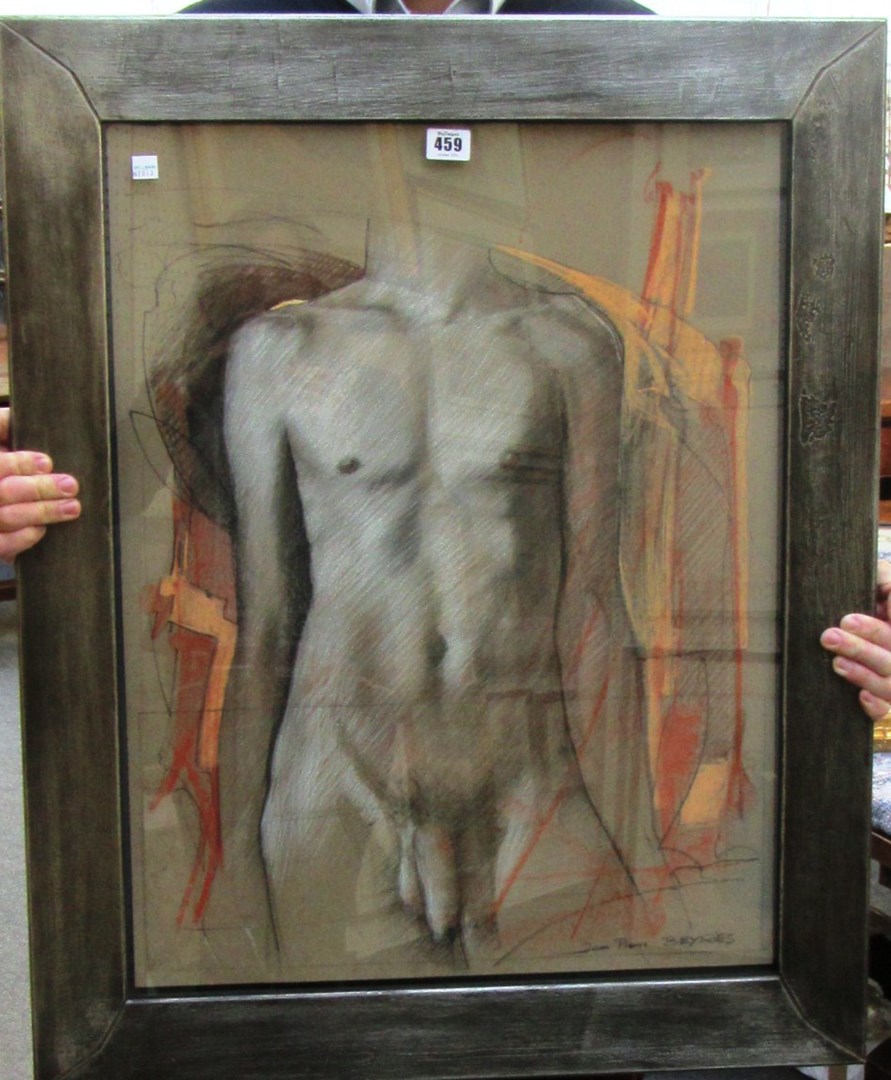 Appraisal: Jean Pierre Beyries th century Male torso coloured chalks signed