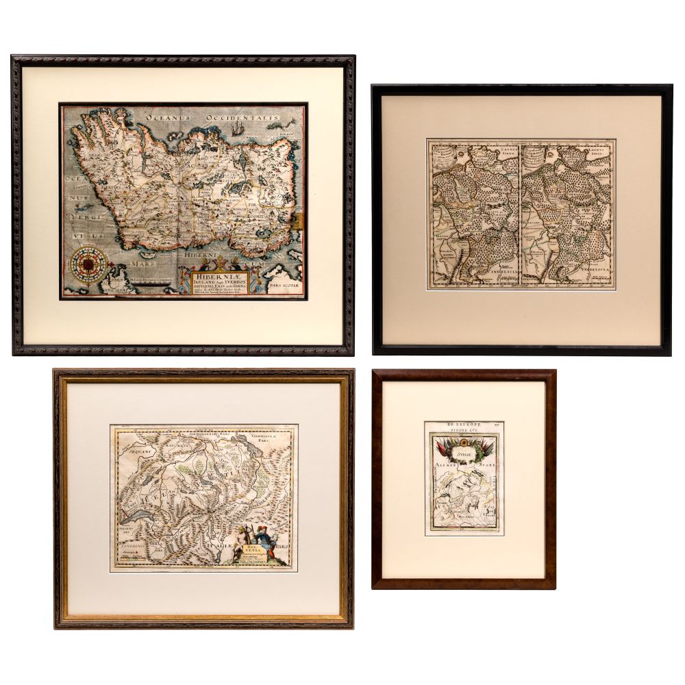 Appraisal: HAND COLORED TH TO TH CENTURY MAP ENGRAVING ASSORTMENT items