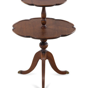 Appraisal: A George III Style Mahogany Two-Tier Table th Century Height