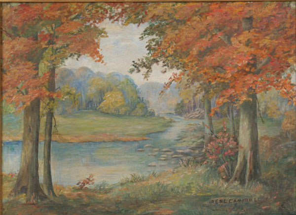 Appraisal: Irene Campbell American th century fall landscape with winding stream