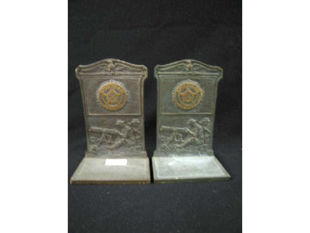 Appraisal: American Legion Bronzed Bookends deco era