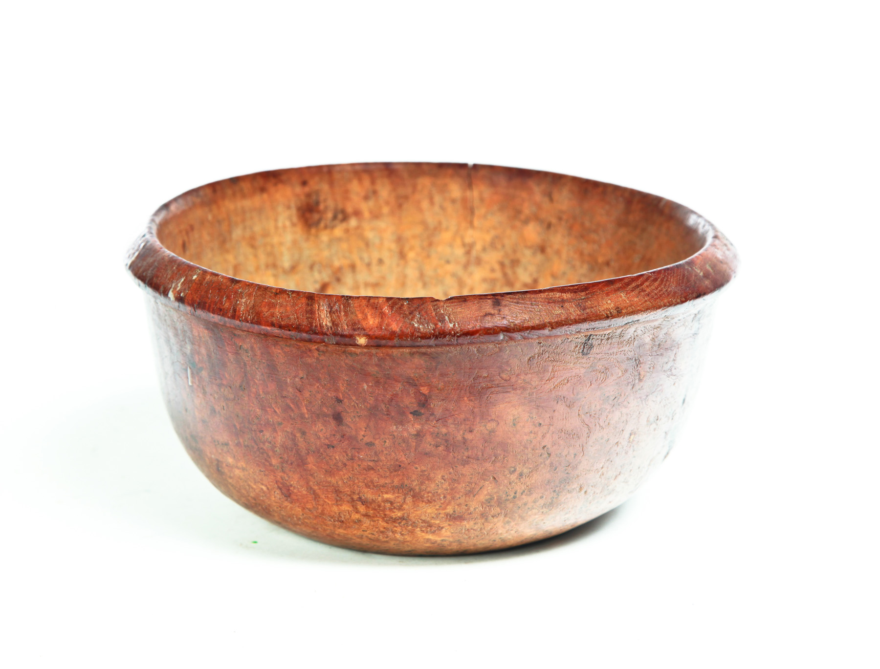 Appraisal: AMERICAN BURL BOWL Nineteenth century Deep bowl with rim Old