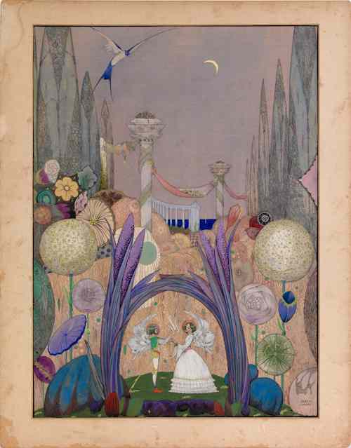 Appraisal: Harry Clarke Irish - mixed media illustration for Thumbelina signed