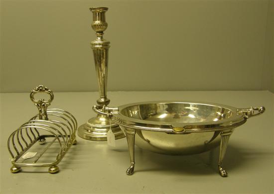 Appraisal: Silver plated revolving breakfast dish toast rack and a Matthew