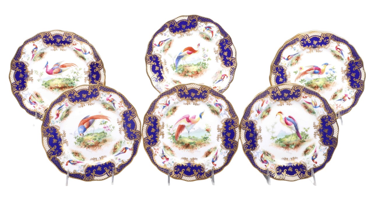 Appraisal: Hand painted Royal Doulton luncheon plates in fantastic hand painted