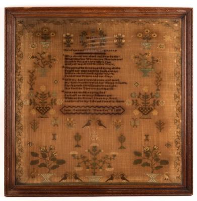 Appraisal: A George III needlework sampler worked by Jane Cardwell Wakefield