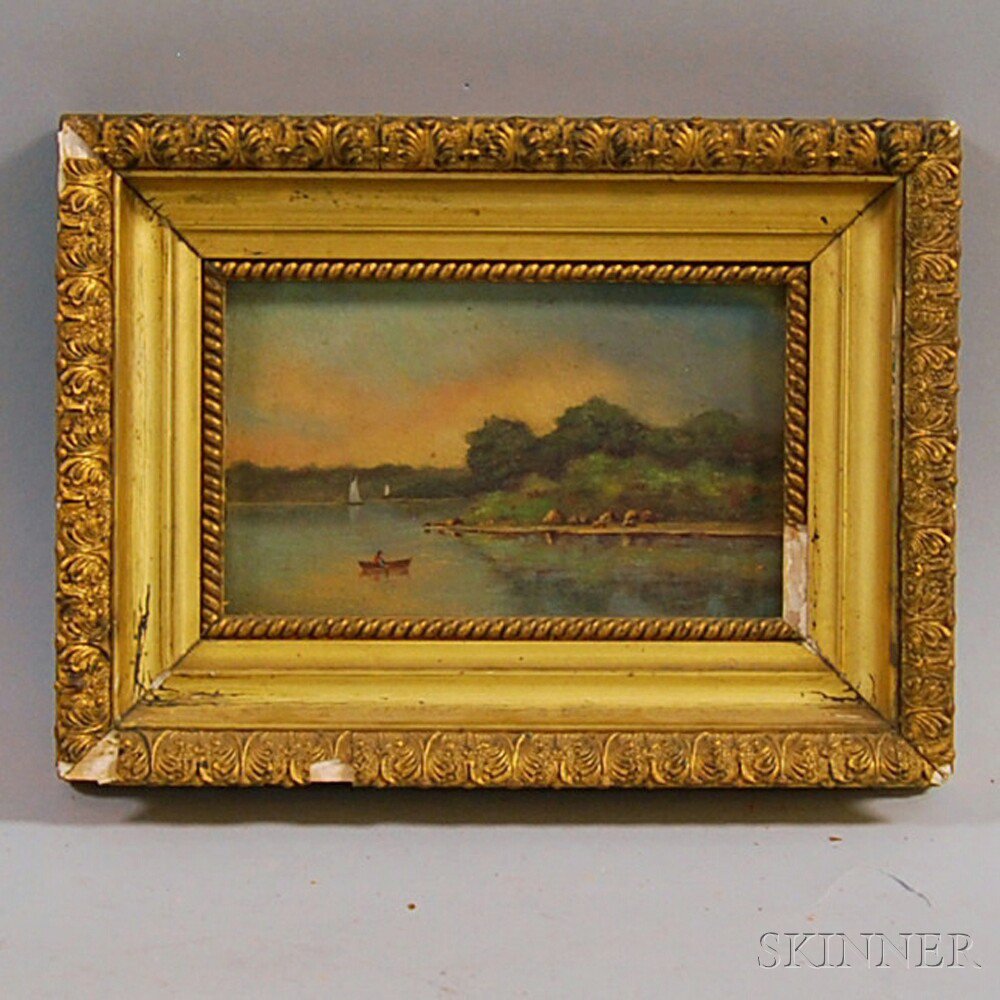 Appraisal: Hannah Bradford Pierce Myrick American - Lake with Boats and