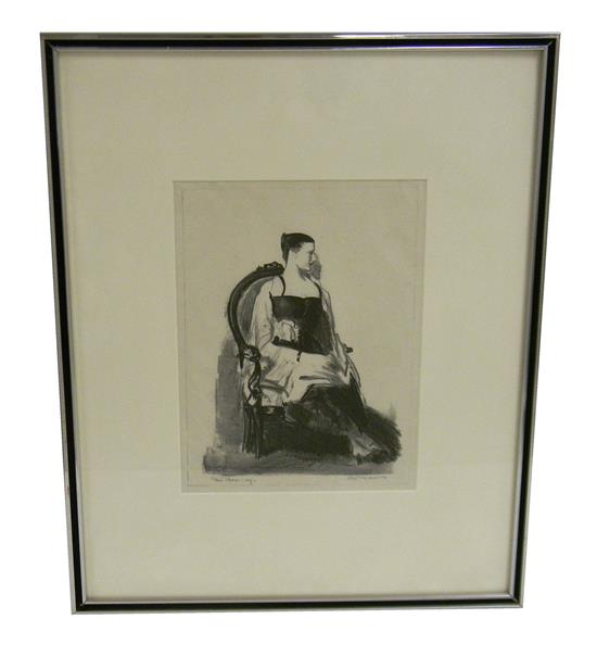 Appraisal: George Bellows American - Elsie Figure lithograph depicting seated woman