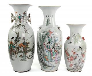 Appraisal: A GROUP OF THREE CHINESE PORCELAIN VASES DECORATED IN THE