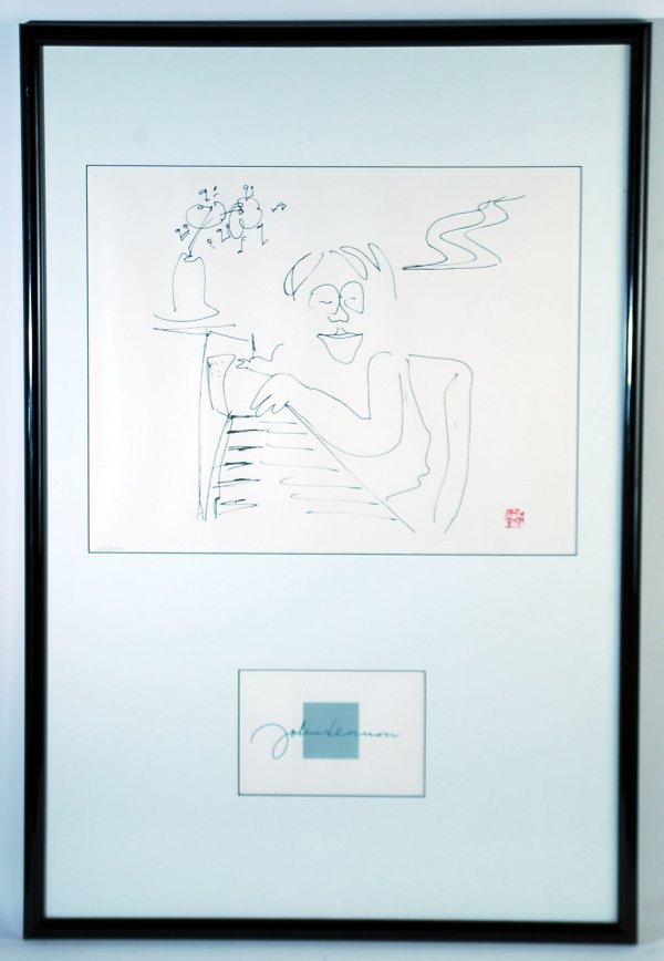 Appraisal: John Lennon Baby Grand print from original ink drawing in