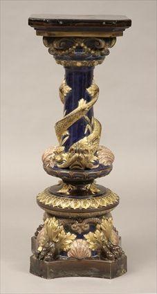 Appraisal: Renaissance-Style Majolica Pedestal x x in