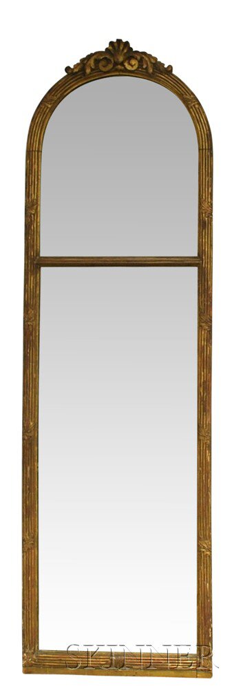 Appraisal: Gilt Pier Mirror th th century with a reeded arched