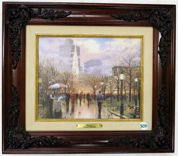 Appraisal: THOMAS KINKADE PRINT ON BOARD American - Boston a park