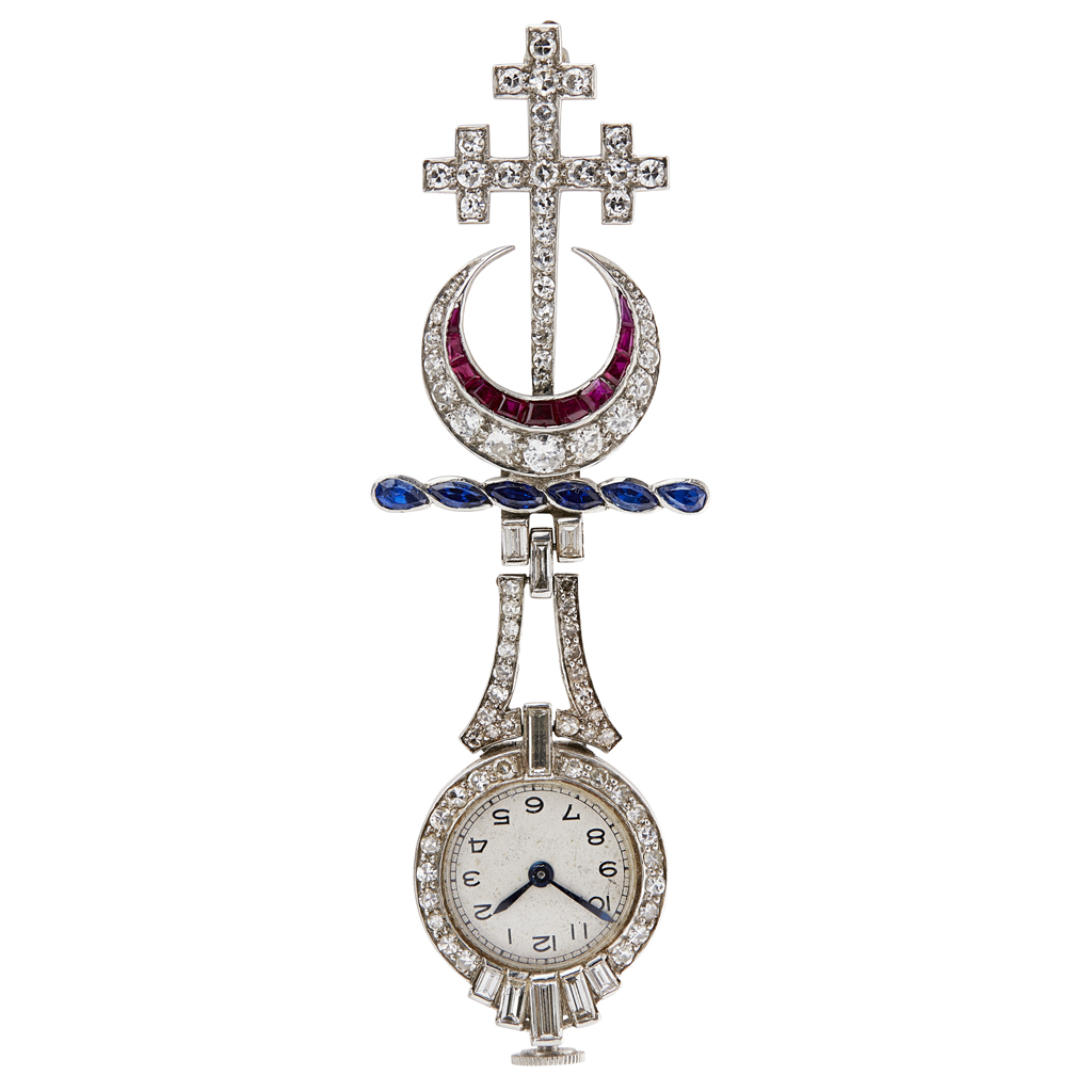 Appraisal: An early th century diamond set pendant watchmodelled as the