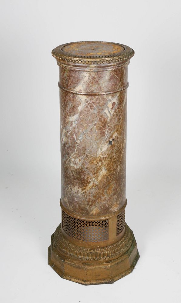 Appraisal: Faux Marbleized Metal Pedestal th Century Faux Marbleized Metal Pedestal