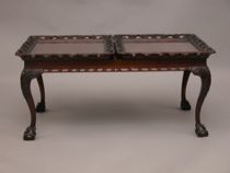 Appraisal: A Carved Display Table Mid th Century A lovely carved