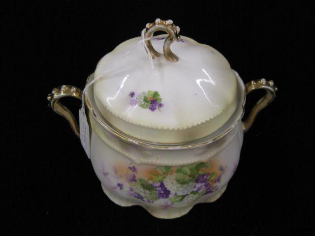 Appraisal: Porcelain Biscuit Jar floral decor