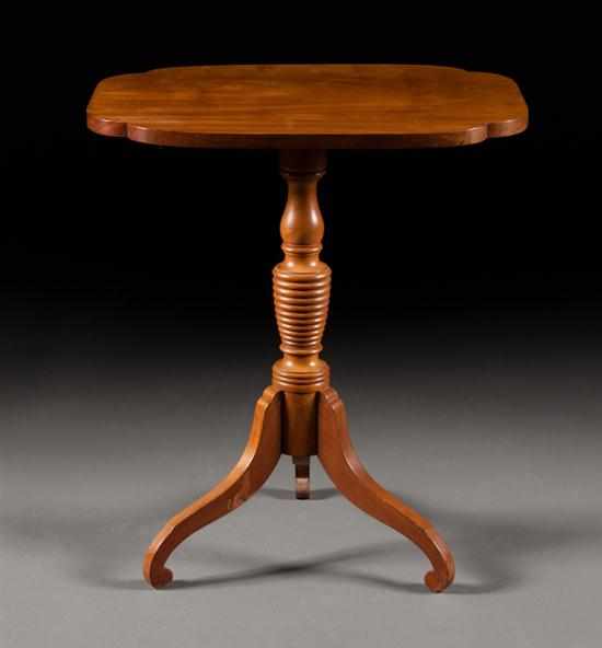 Appraisal: American Classical carved mahogany tilt-top candlestand probably New York circa