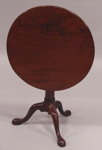 Appraisal: Tripod Queen Anne pad foot base supporting a turned tapered