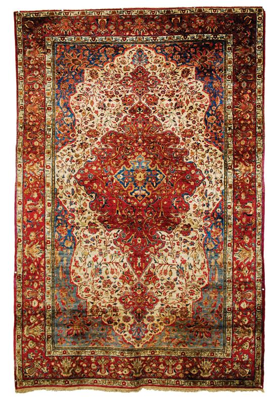 Appraisal: SILK KASHAN RUG Persia circa feet inches x feet inches