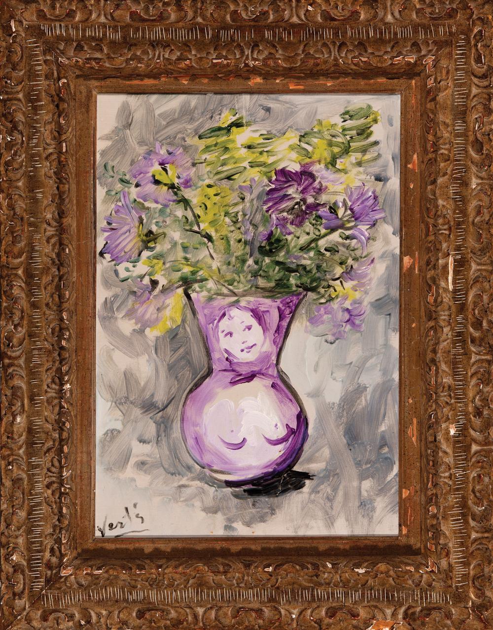 Appraisal: Marcel Vertes Hungarian - Le Vase D collet oil on