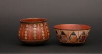 Appraisal: Pair of Hand-Painted Bowls ca Pre-Columbian Pair of hand-painted bowls