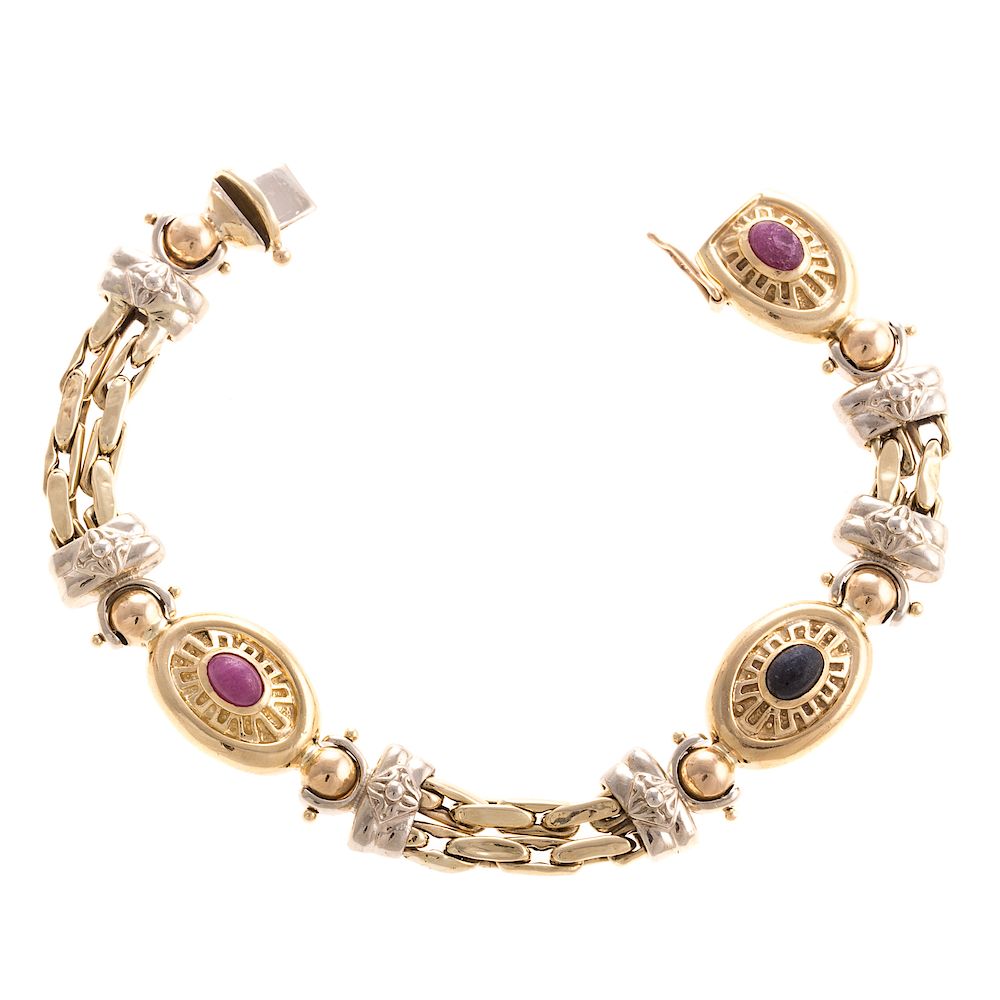 Appraisal: A Ladies Multi Colored Gemstone Bracelet in K K yellow