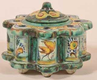 Appraisal: Quimper Style Pottery Inkstand -