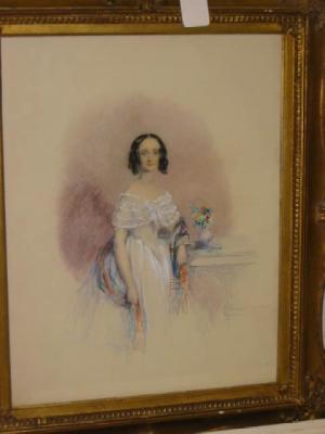 Appraisal: ATTRIBUTED TO GEORGE RICHMOND Portrait of Catherine Gray inscribed and