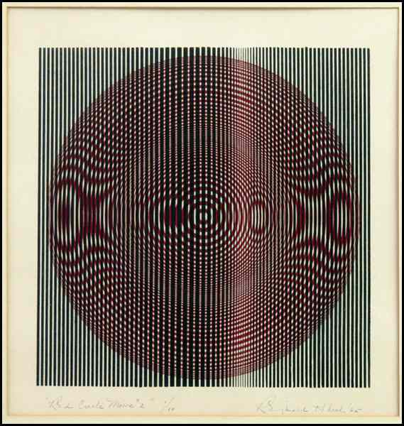 Appraisal: REGINALD NEAL AMERICAN - RED CIRCLE MOIRE Serigraph edition Signed