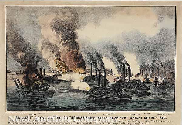 Appraisal: Civil War Naval Battle Brilliant Naval Victory on the Mississippi