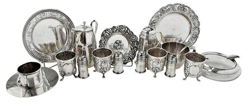 Appraisal: Assorted Sterling Table Items American th century including cased Georg