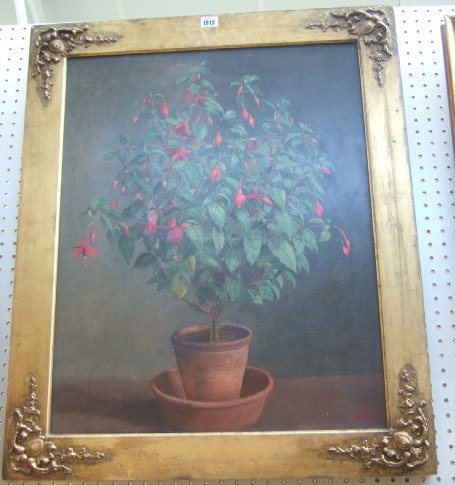 Appraisal: Lillian Jelly th century Fuschia oil on canvas signed cm