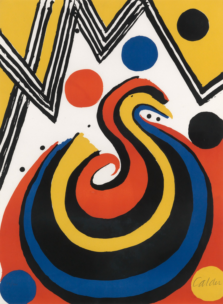 Appraisal: ALEXANDER CALDER Abstract Composition in Red Yellow Blue and Black