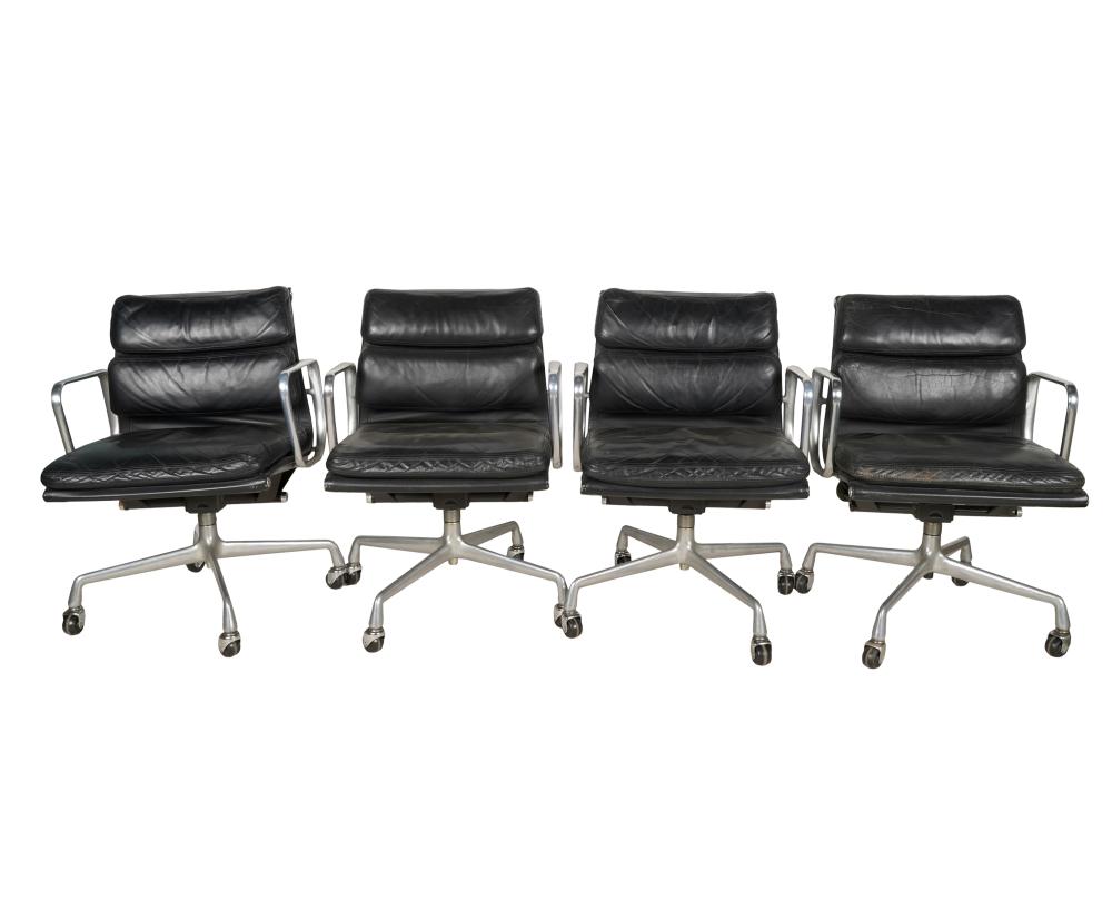 Appraisal: FOUR EAMES SOFT PAD MANAGEMENT CHAIRSeach with label to underside