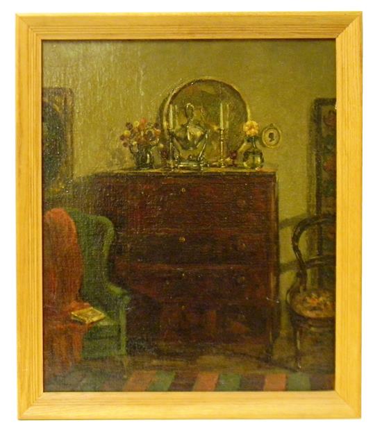 Appraisal: Mary Gray American - The Mahogany Dresser oil on canvas