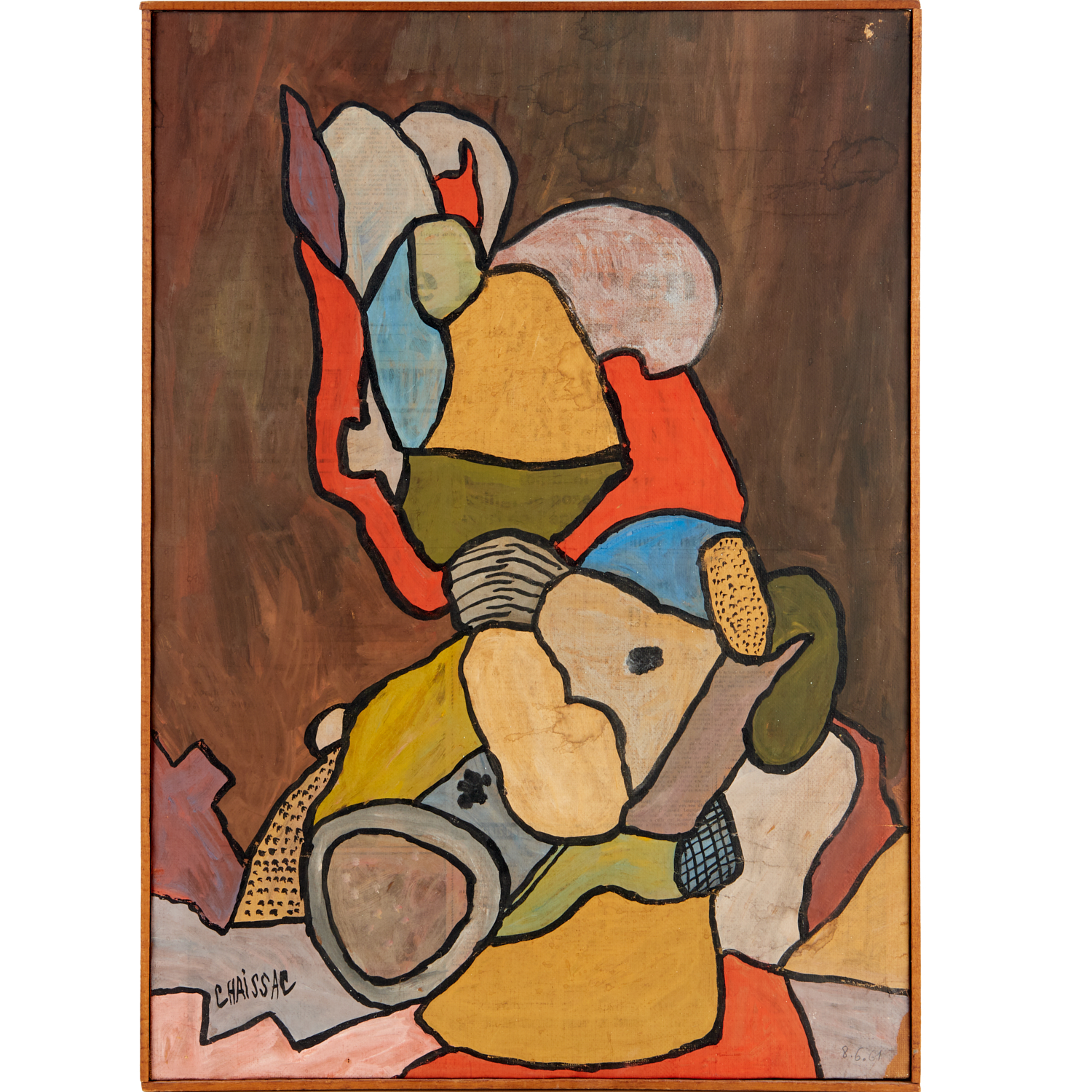 Appraisal: GASTON CHIASSAC GOUACHE Gaston Chiassac French - Untitled gouache on