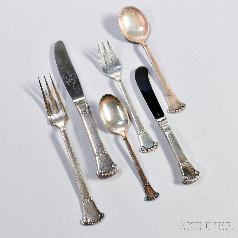 Appraisal: Danish Sterling Silver Flatware Service Copenhagen mid to late th